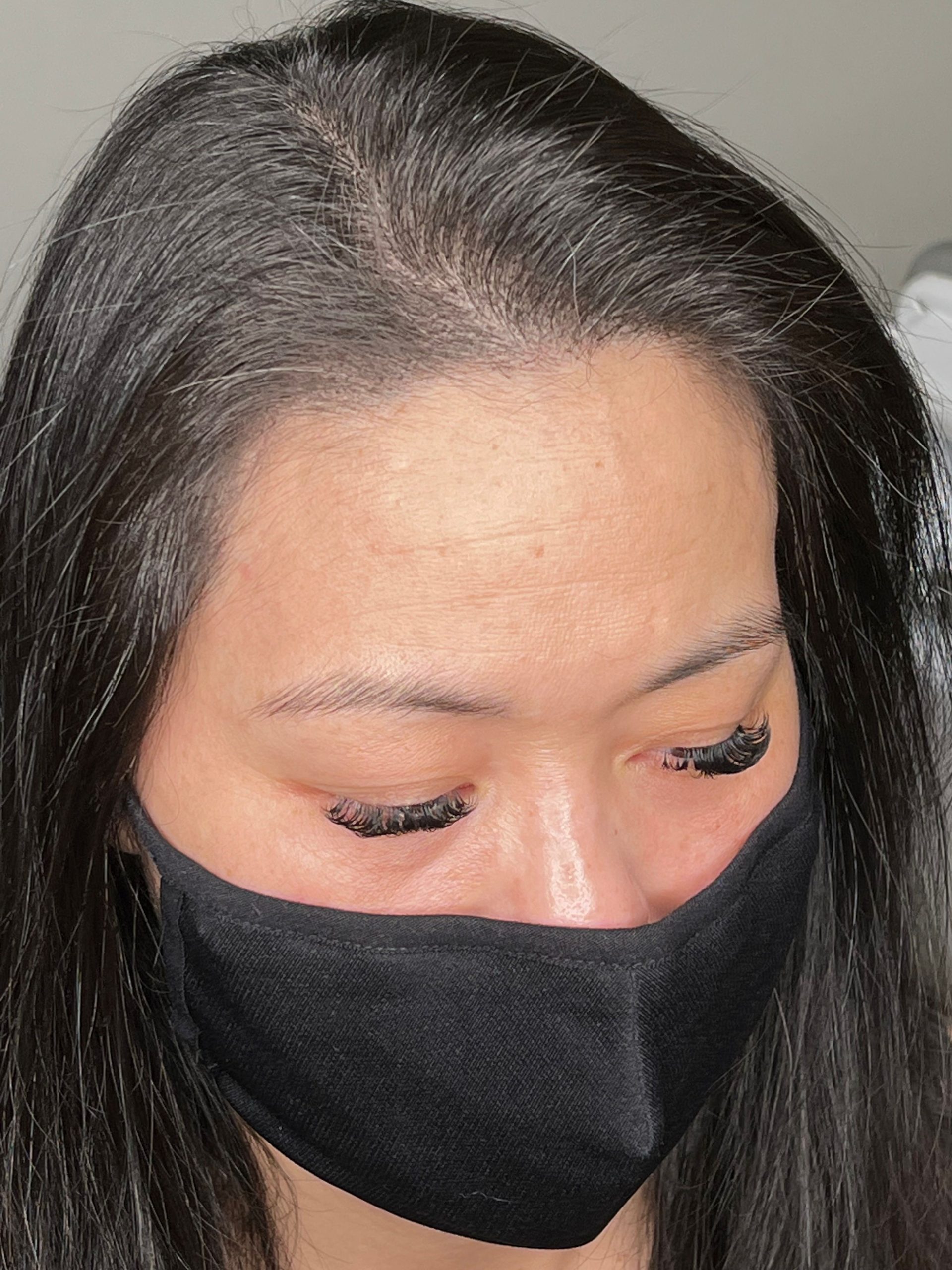 Woman successful Ombre brows treatment featuring soft, natural shaded brow